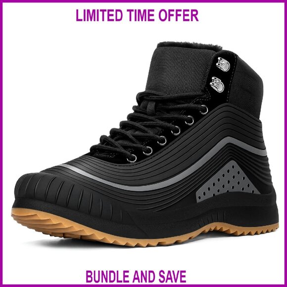 Waterproof Ankle Boots Women's Winter Snow Boots Fur Lined Lightweight